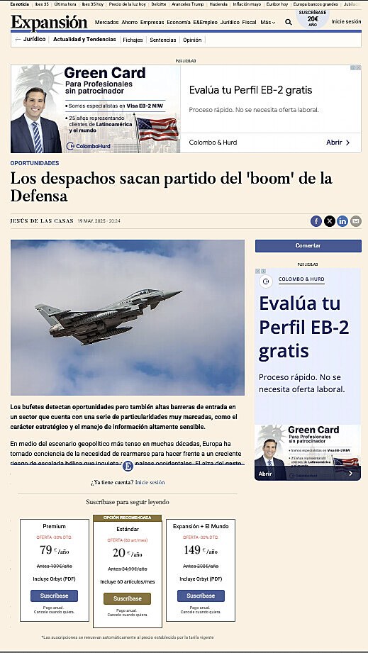 Los despachos sacan partido del 'boom' de la Defensa